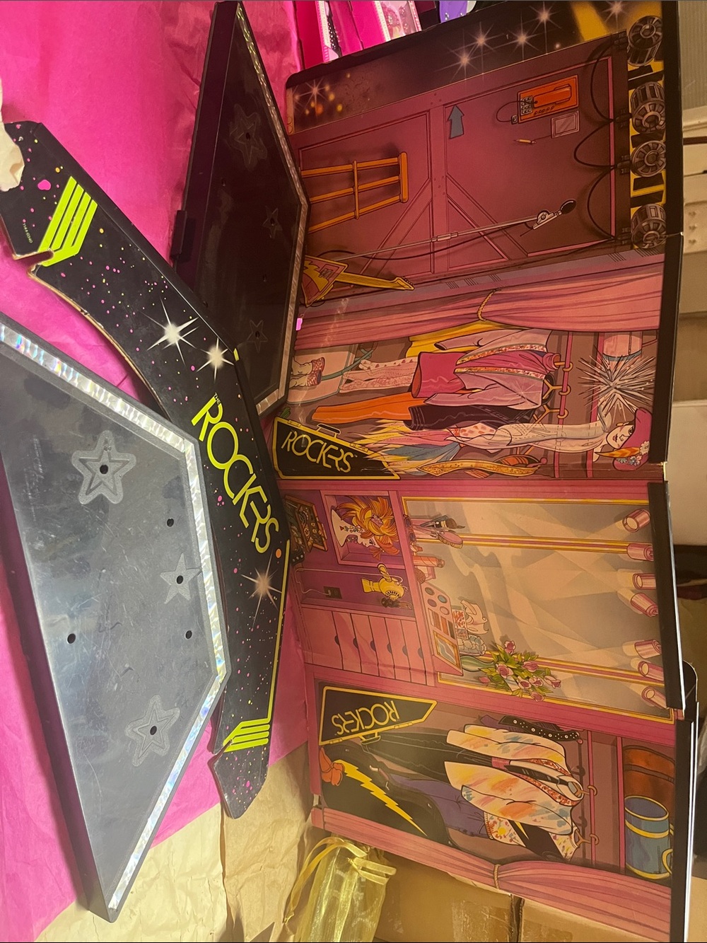 1985 Mattel Barbie and the Rockers Hot Rockin' Stage Playset - open AS SHOWN